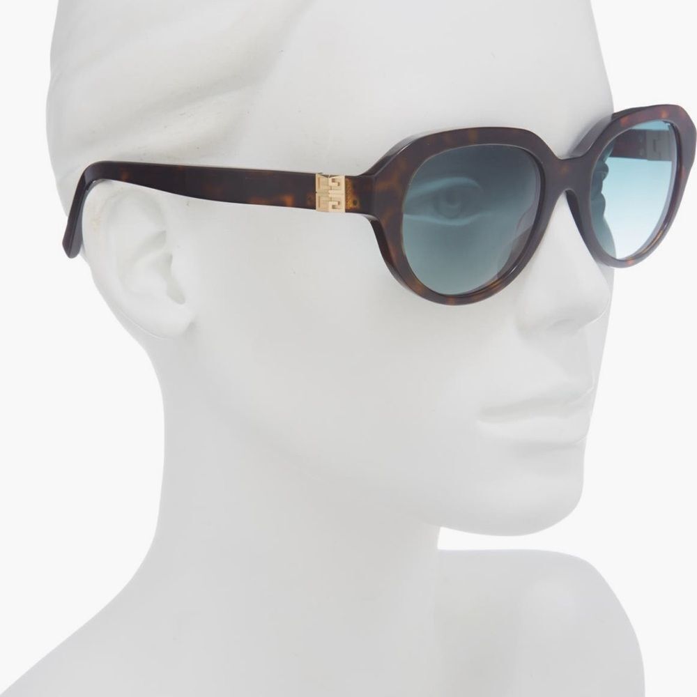 Givenchy Shiny Black/Gradient Brown Round Sunglasses NWT